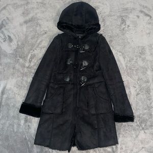 Black soft fur coat
